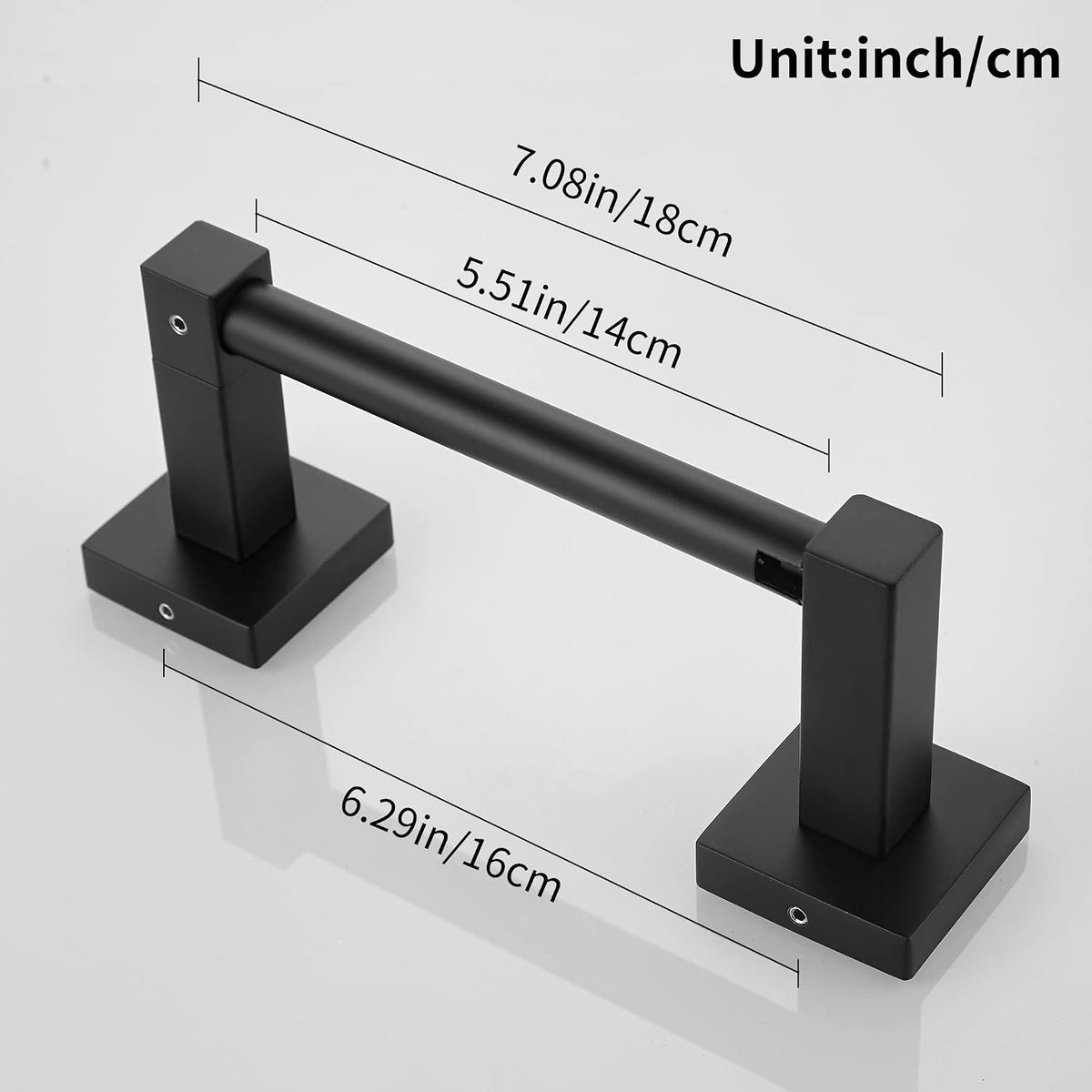 WOLIBEER Black Toilet Paper Holder, Matte Bathroom Toilet Roll Holder, Double Post Pivoting Modern Tissue Hanger Wall Mount for Bath Toilet Kitchen Stainless Steel