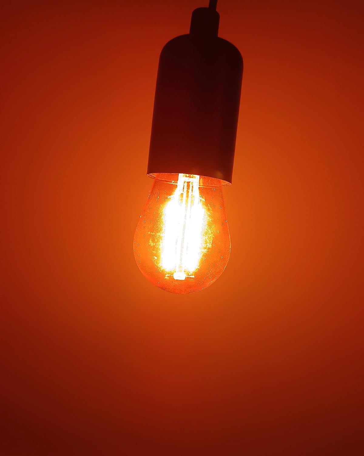 15 Pack S14 LED Orange Light Bulbs, Shatterproof 2 Watt E26 Base
