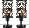 Set of 2 Skull Table Lamp for Bedroom with Plug in Switch