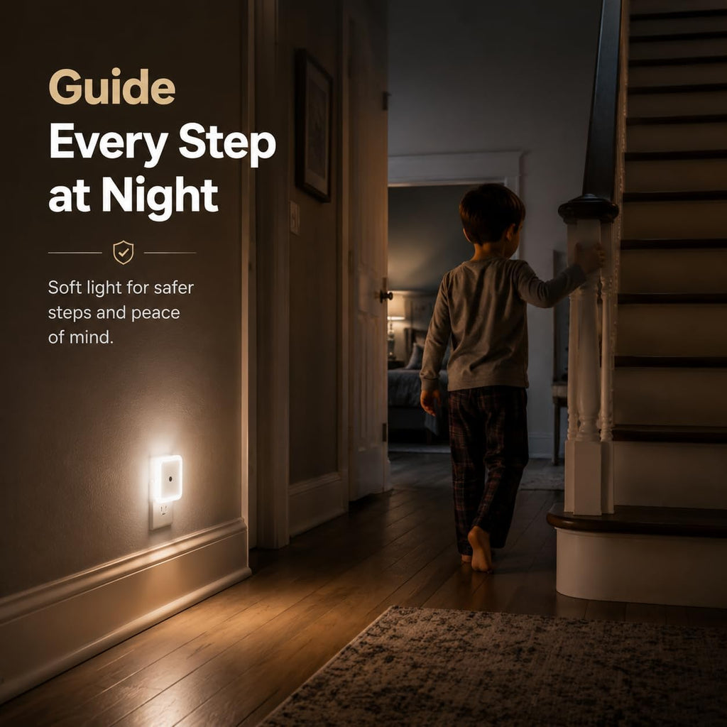 Othmro 4 Pack Plug-in Night Light, Warm Auto Dusk-to-Dawn Sensor Lamp