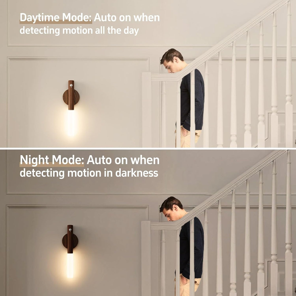 Rechargeable Motion Sensor Wall Sconces, 2200mAh, Magnetic Night Light 4P