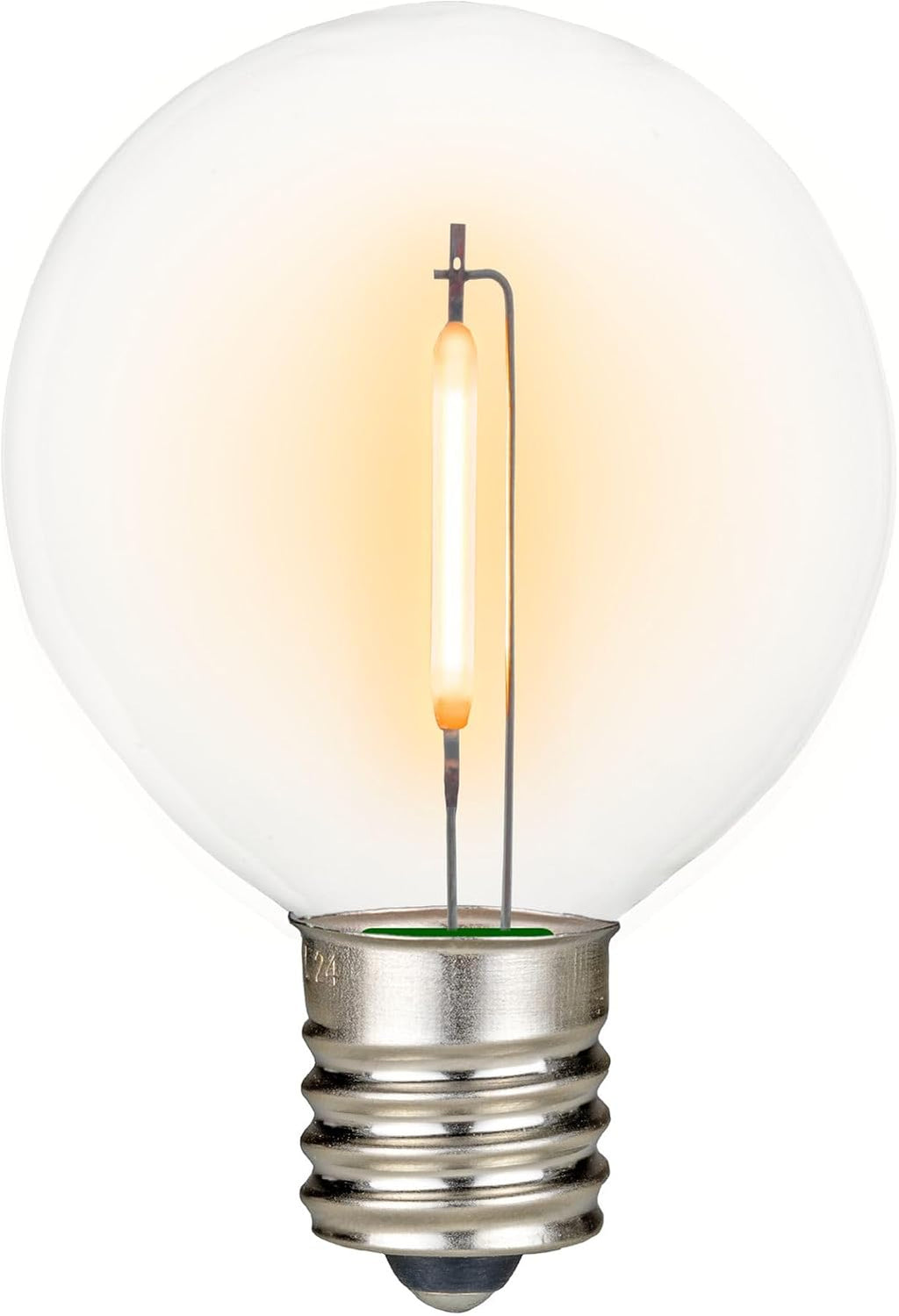 Novelty Lights 25 Pack Ultra Warm White G50 LED Filament String Light Bulbs