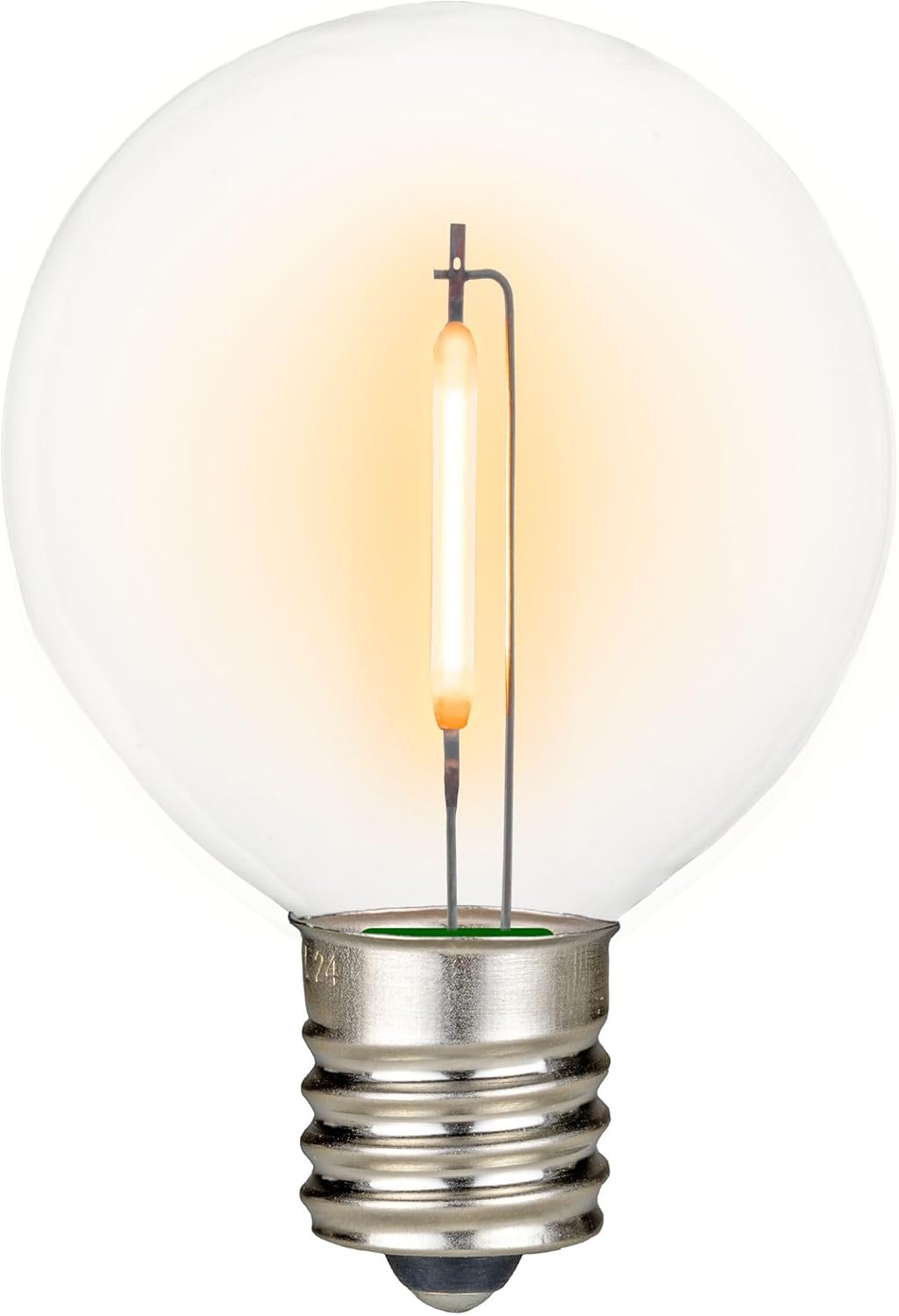 Novelty Lights 25 Pack Ultra Warm White G50 LED Filament String Light Bulbs