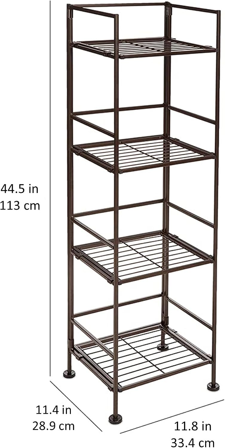 Amazon Basics 4-Tier Iron Towel Shelf Black 11.4"L x 11.8"W x 44.5"H