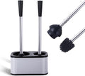 Stainless Steel Toilet Brush and Holder Set - Modern Toilet Brush and Plunger Set - Bathroom Essentials