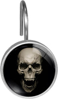 White Skull Shower Curtain Hooks Set of 12
