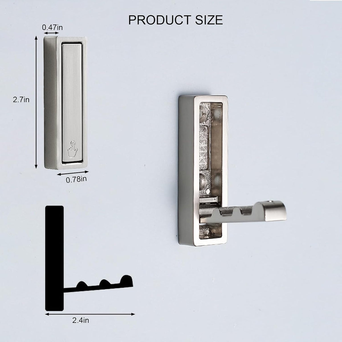 Foldable Coat Hooks 4 Pack,Heavy Duty Wall Hooks for Hanging Coats Towels Backpacks Bags Brushed Nickel Towel Hooks for a Functional Home (Brushed Nickel, 4)