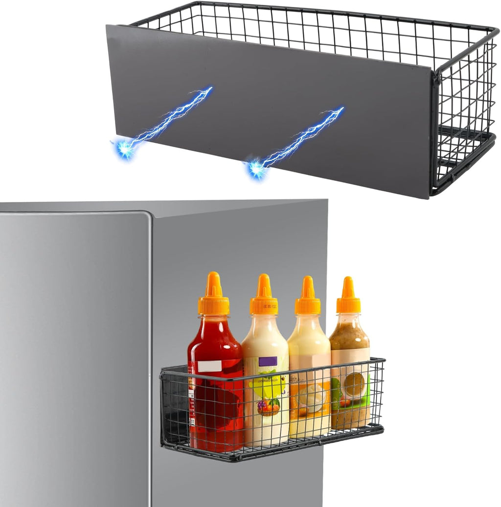 Magnetic Shelf Fridge Basket Bin, Dryer Ball Holder Whiteboard Cabinet