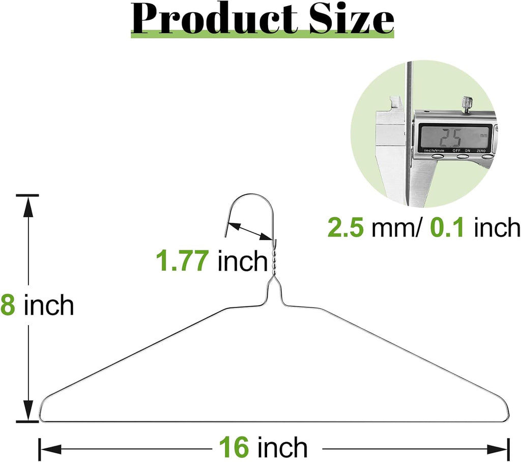 Wire Metal Clothes Hangers Bulk 100 Pack, Slim Space Saving Silver