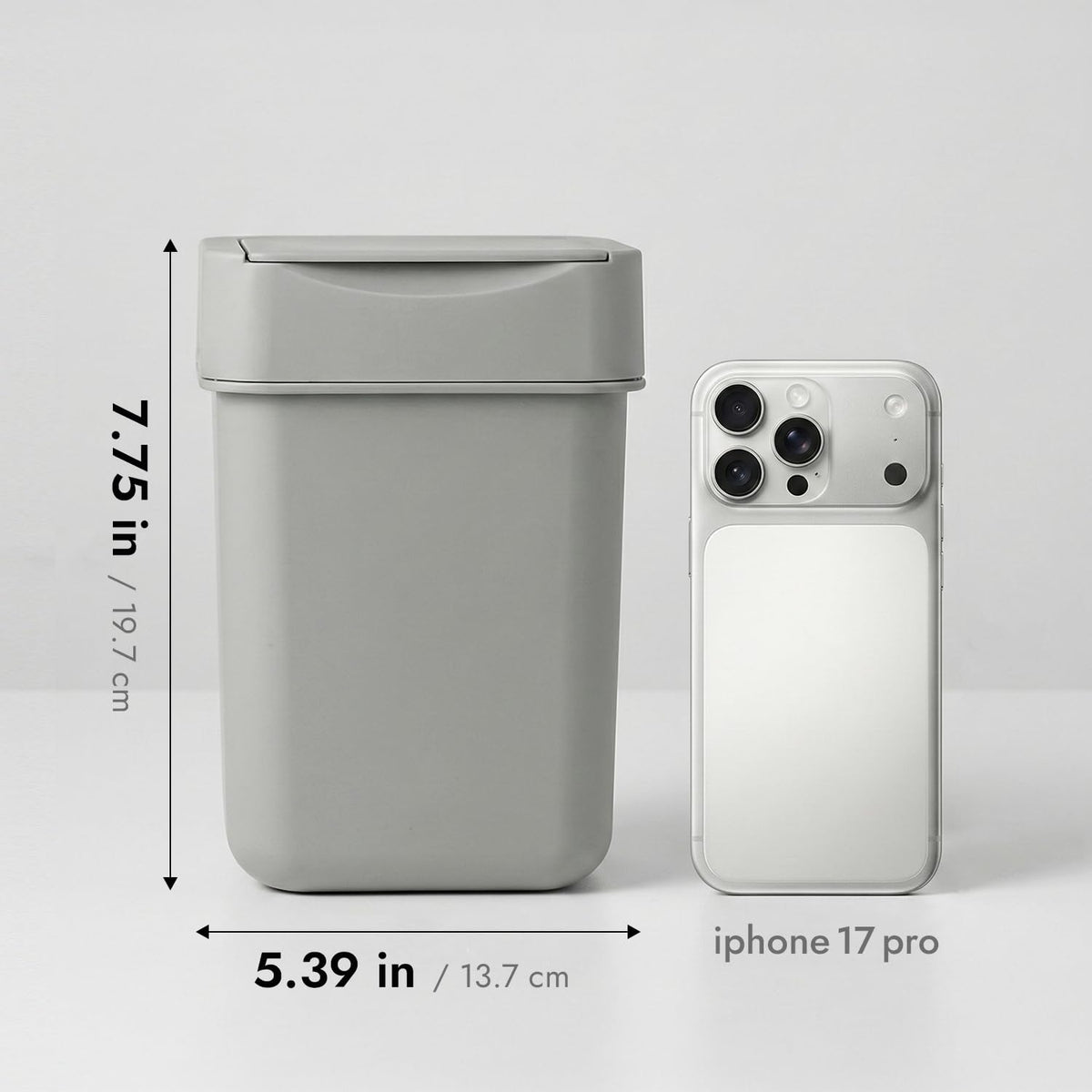 carrotez Coffee Bar Mini Trash Can, 0.5 Gal / 2L - Gray