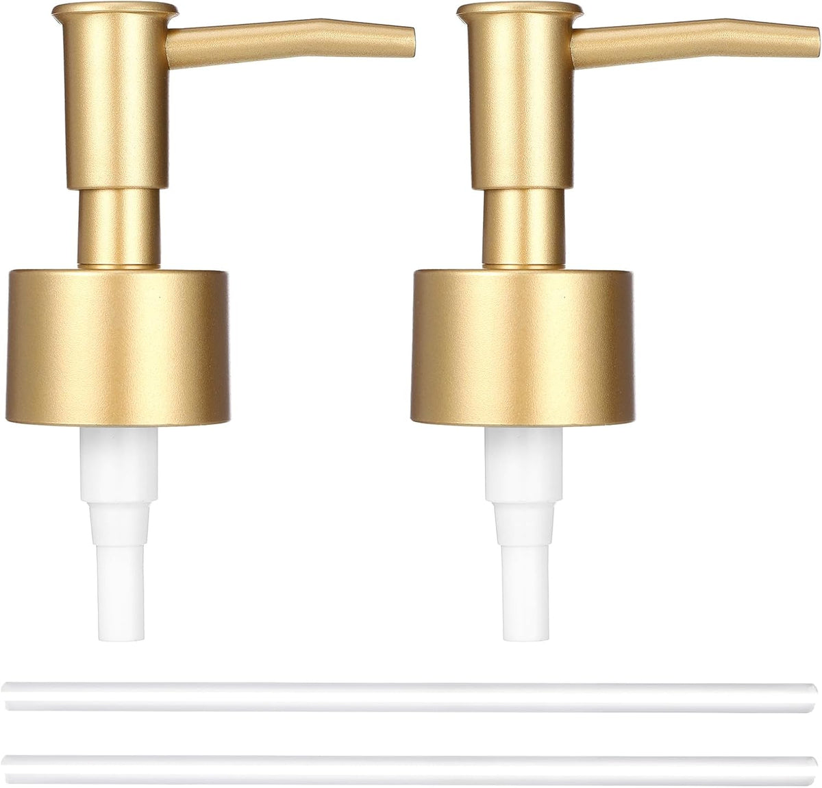 Replacement Soap Dispenser Pump, 2 Pack Gold Soap Dispenser Pump Fits Standard 28/400 Thread Size, for Kitchen and Bathroom Lotion Bottles Pearl Gold + 6 inch Tube