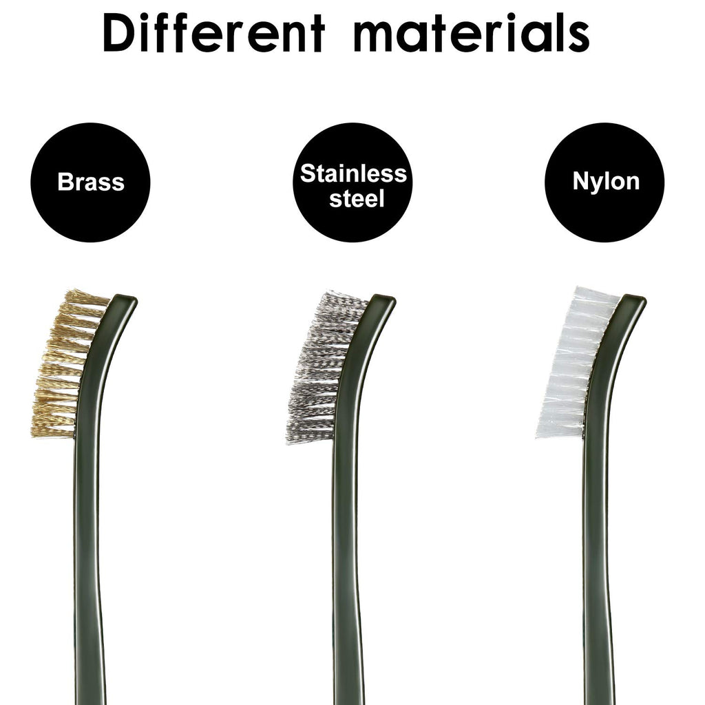 Patelai 9 Pcs Mini Wire Brush Set,Small Metal Cleaning Brushes