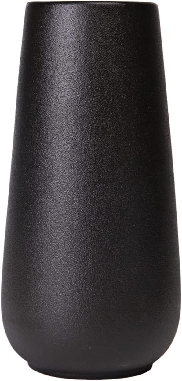 DECORPIA Premium Ceramic Vase for Pampas Grass - Flower Vase for Home Decor, Minimalism Style for Modern Table Shelf, Vases for Flowers for Kitchen Living Room Centerpieces, Office Desk Vase (Black)