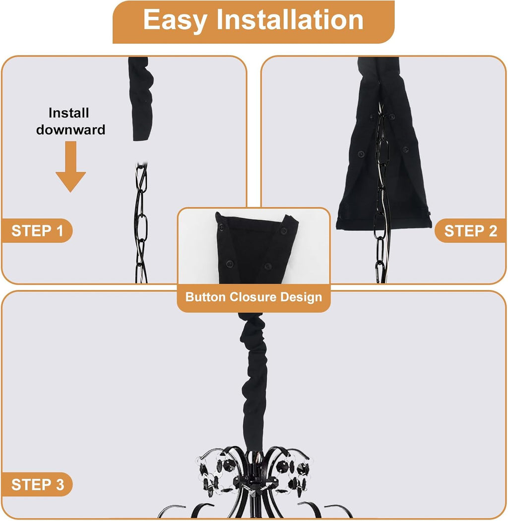 Black Farmhouse Cord Hider, TV Cord Cover and Cable Sleeve, 2 Pack 70.8 in with Button Snap Closure for Lamp Cord