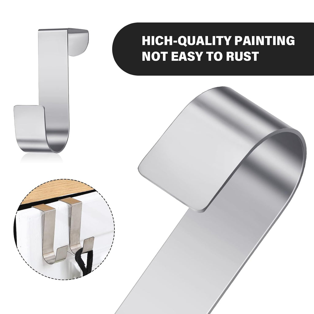 Hotop 12 Pcs Over Door Hooks for Hanging Metal Z Shaped 1 Inch, Silver