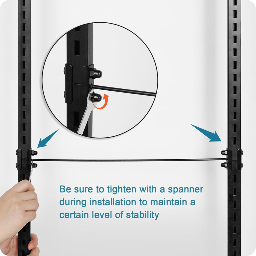 BUKFEN 8-Tier Over the Door Pantry Organizer, Adjustable Wooden Basket