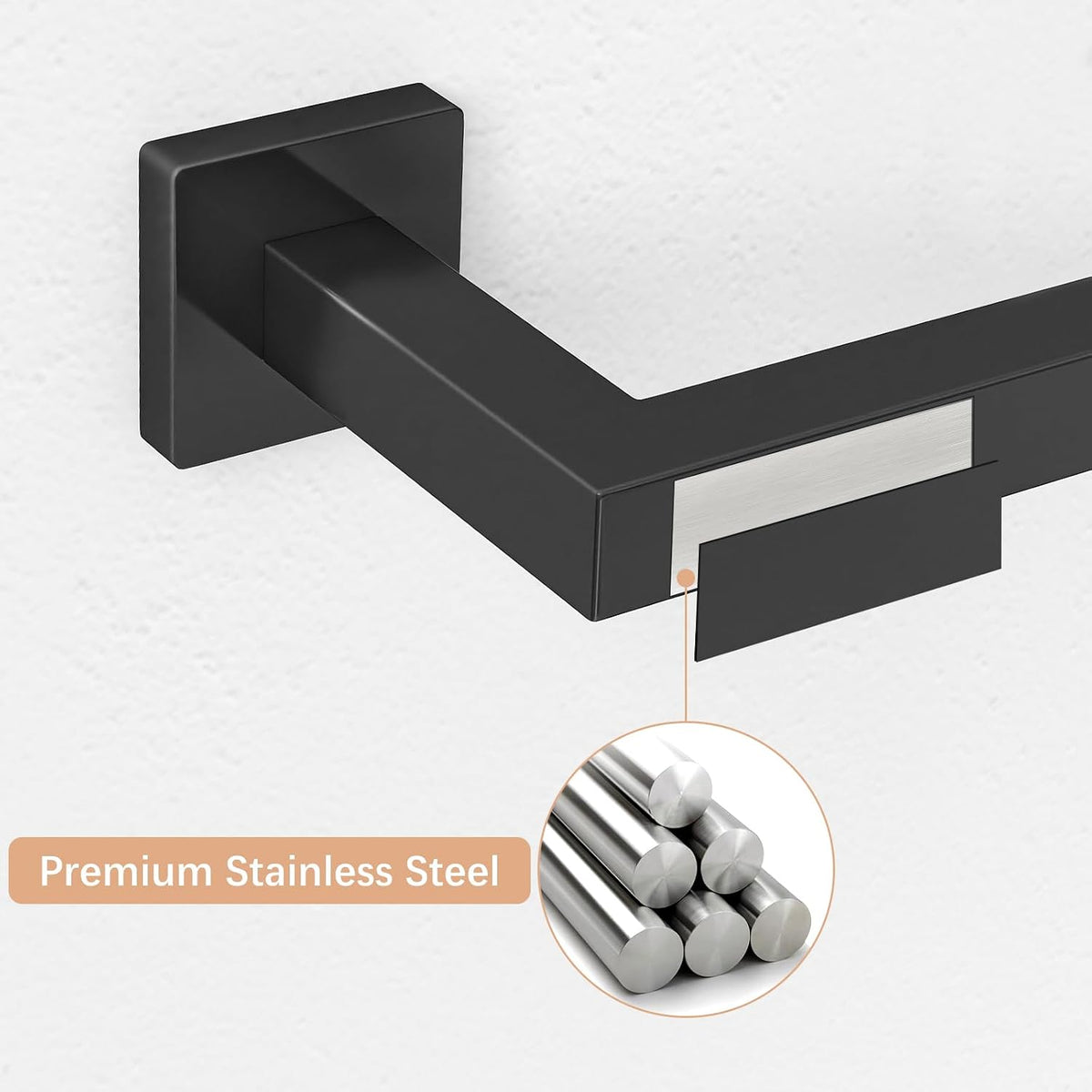 FEILERN Toilet Paper Holder Matte Black, 2 Pack Wall Mount for Bathroom