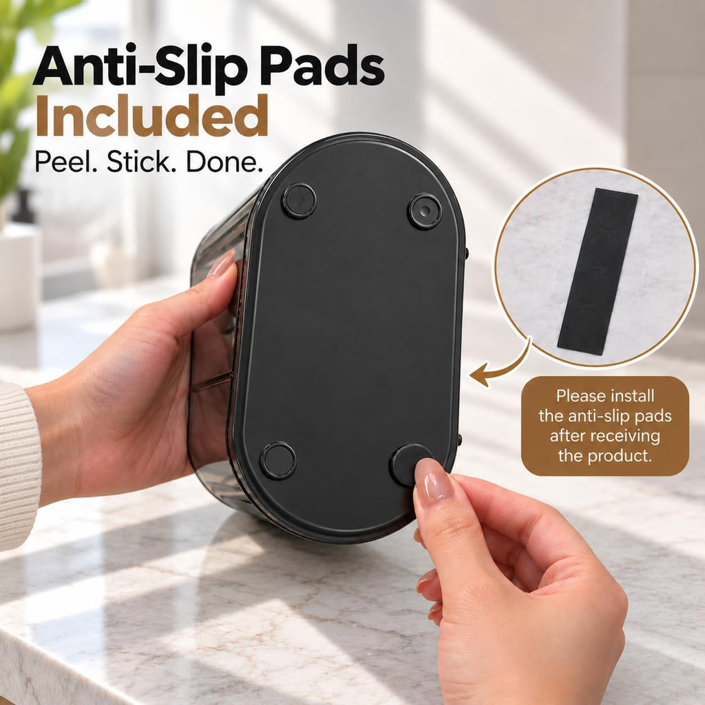 iHave Toothbrush Holders, Bathroom Counter Organizer with Wall Mount, Black