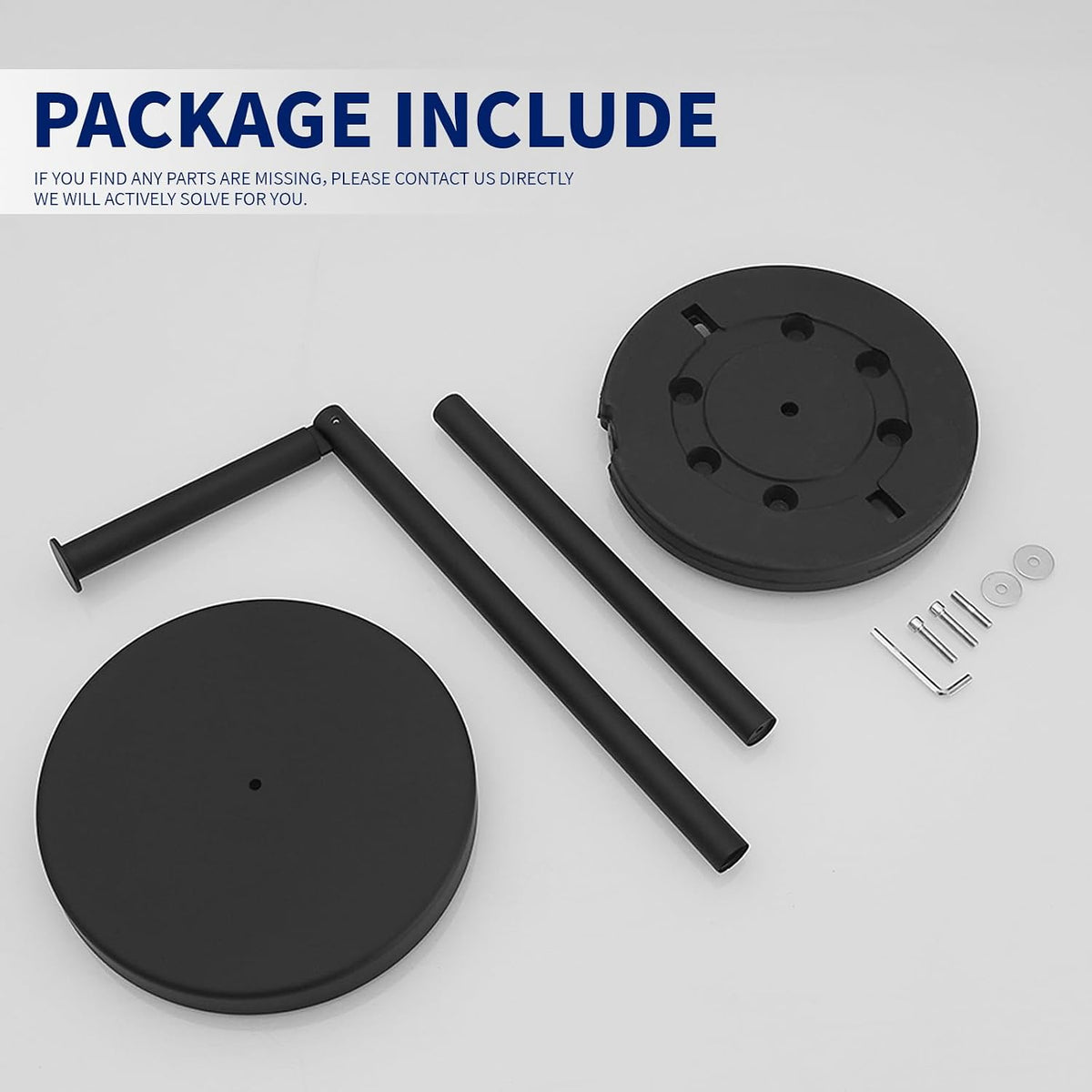 BWE Matte Black Toilet Paper Holder Stand Modern Tissue Roll Holder