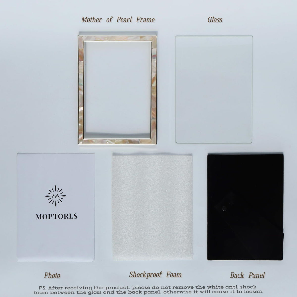 8x10 Mother of Pearl Shell Metal Picture Frame Colorful 1Pc