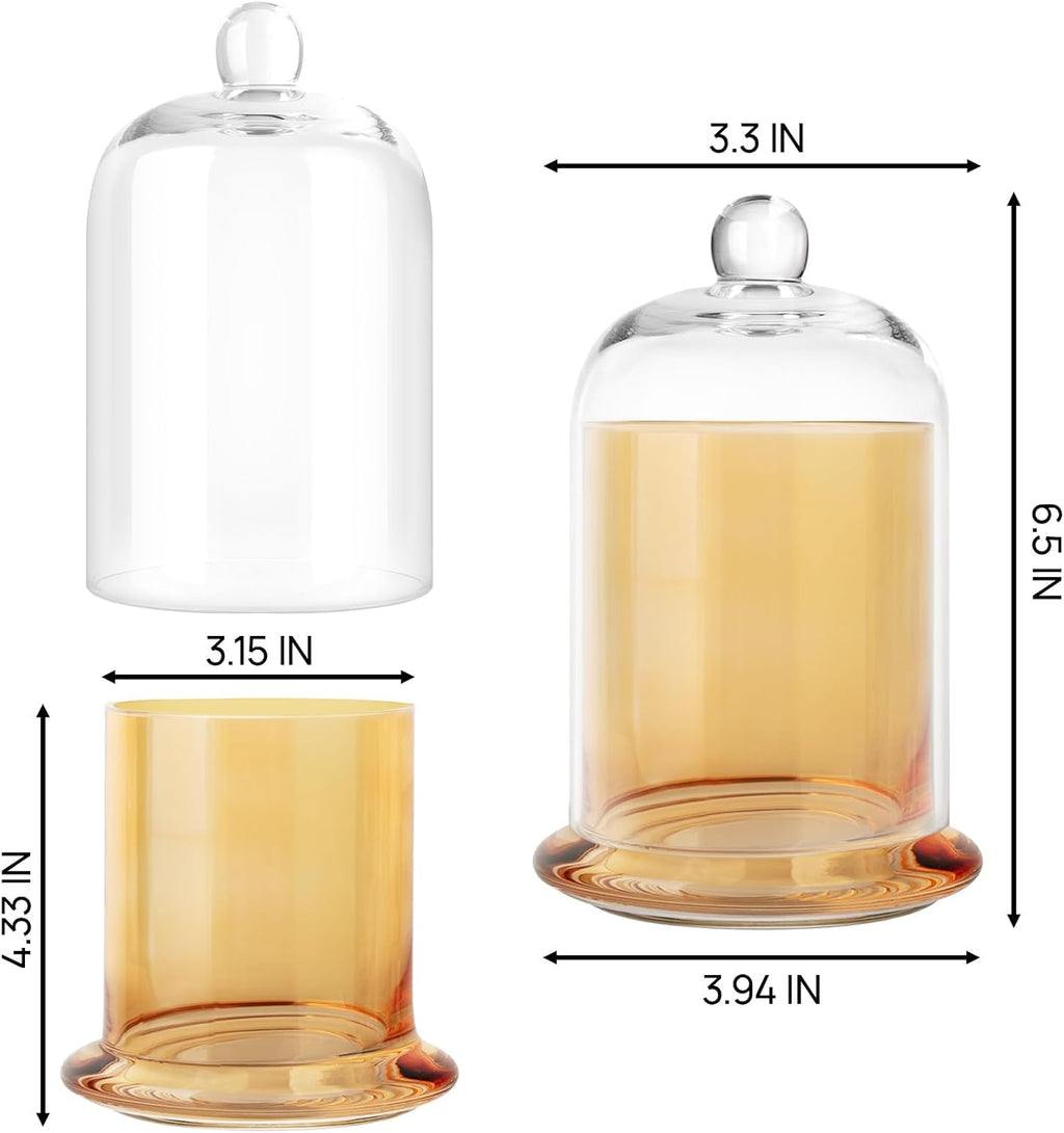 Qtip Holder Glass Apothecary Jars with Lids Bathroom Storage Orange