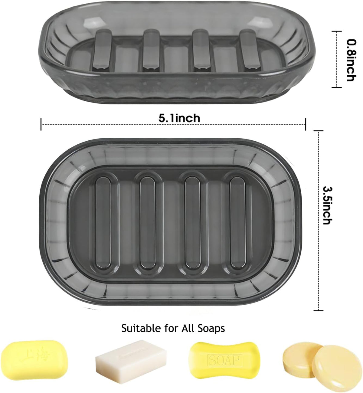 2 Pack Soap Dish Holder for Bar Soap, Bathroom Soap Dishes Bar Soap Holder