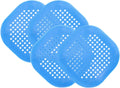 PATIKIL Hair Drain Catcher 5-1/2 Inch, 4 Pcs Silicone Square Drain Protector Hair Stopper with Suction Cup for Kitchen Bathroom Balcony Landscaped Walkways Patios, Blue