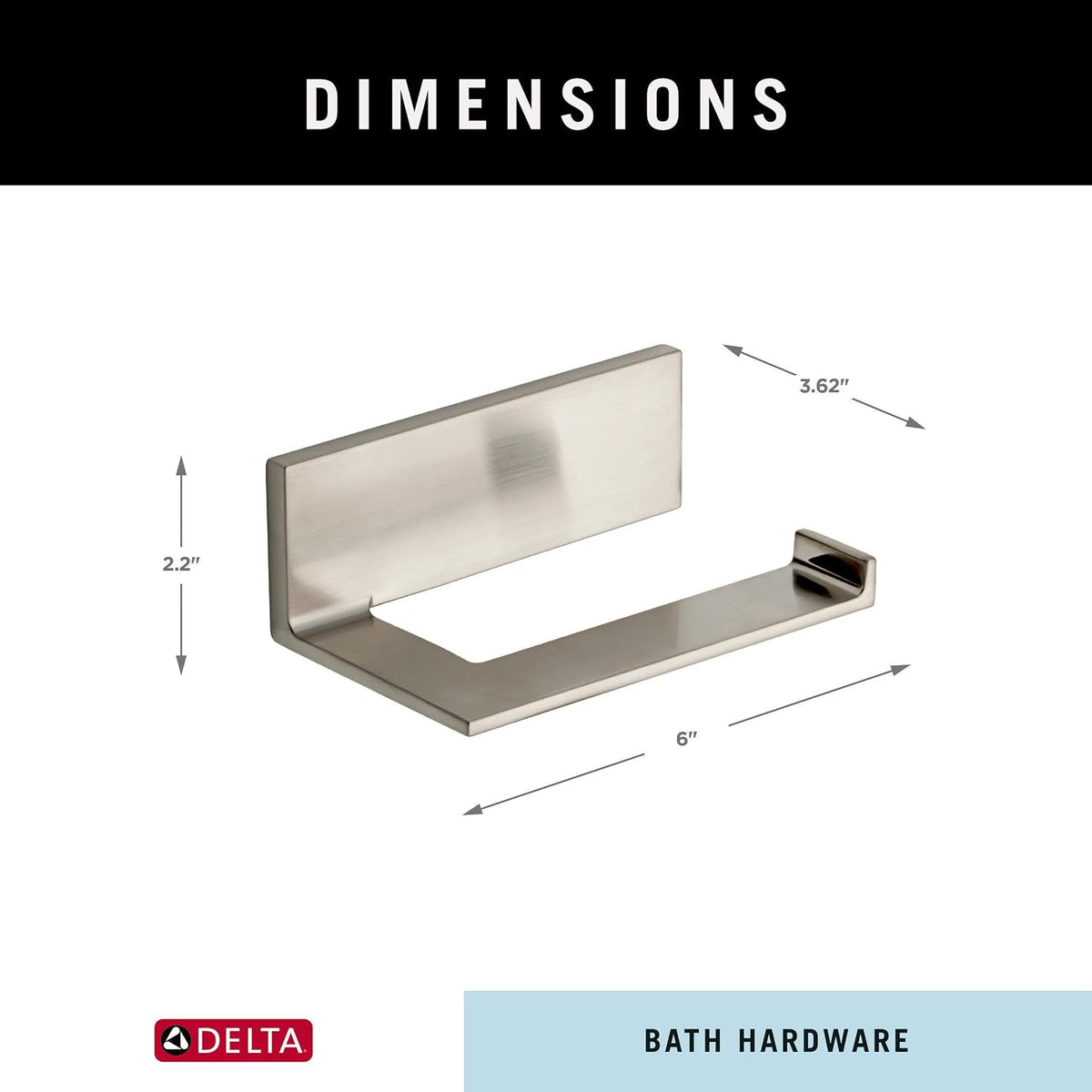 Delta Single Post Toilet Paper Holder | Brilliance Stainless Steel | Wall Mount | Vero Bathroom Accessories