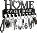 Key Holder Hooks Organizer Hanger Rack Wall Mounted Sweet Home Metal Decor Stylish and Practical for Entryway Front Door Kitchen Hallway Garage Mudroom Office Hardward Included Black (Sweet 10 Hooks)