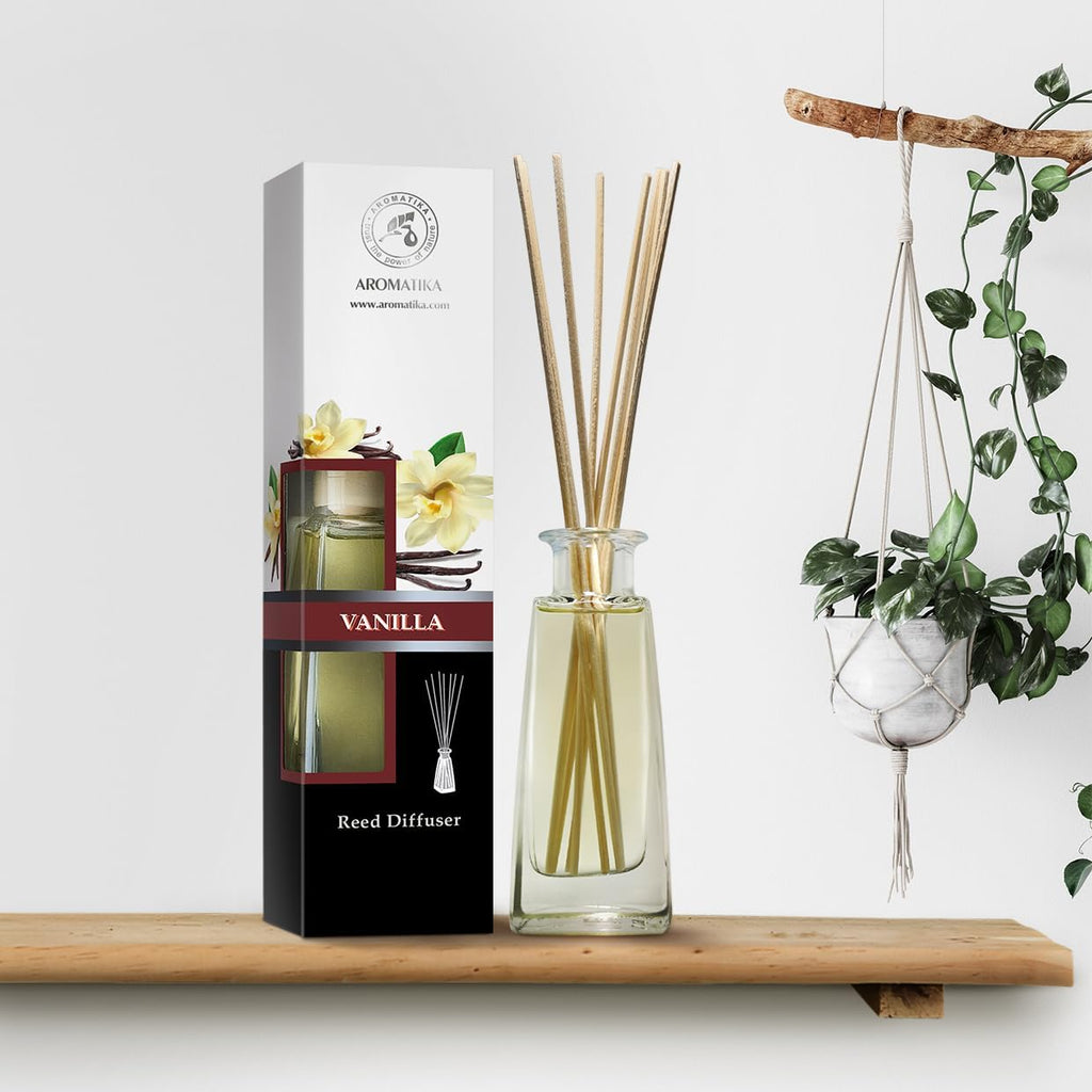 AROMATIKA Vanilla Reed Diffuser Set 3.4 fl oz (100 ml) - Home Fragrance