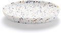 Luxspire Oval Soap Dish, Non-Slip Resin Holder with Drainage, Terrazzo