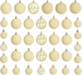 36PCS Velvet Ornaments for Christmas Tree,Flocked Christmas Ornaments Set