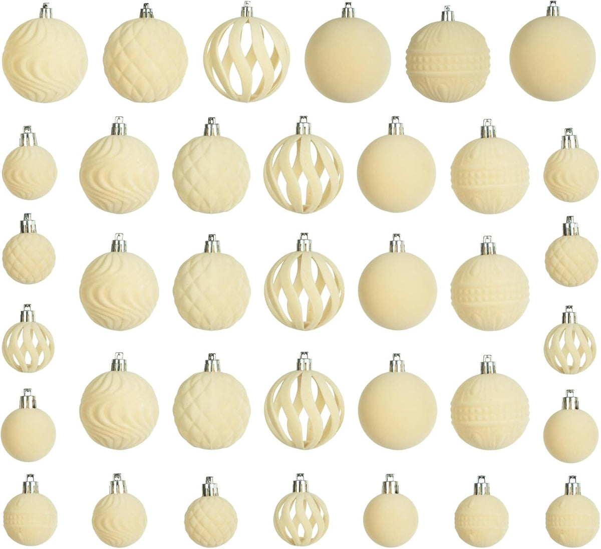 36PCS Velvet Ornaments for Christmas Tree,Flocked Christmas Ornaments Set