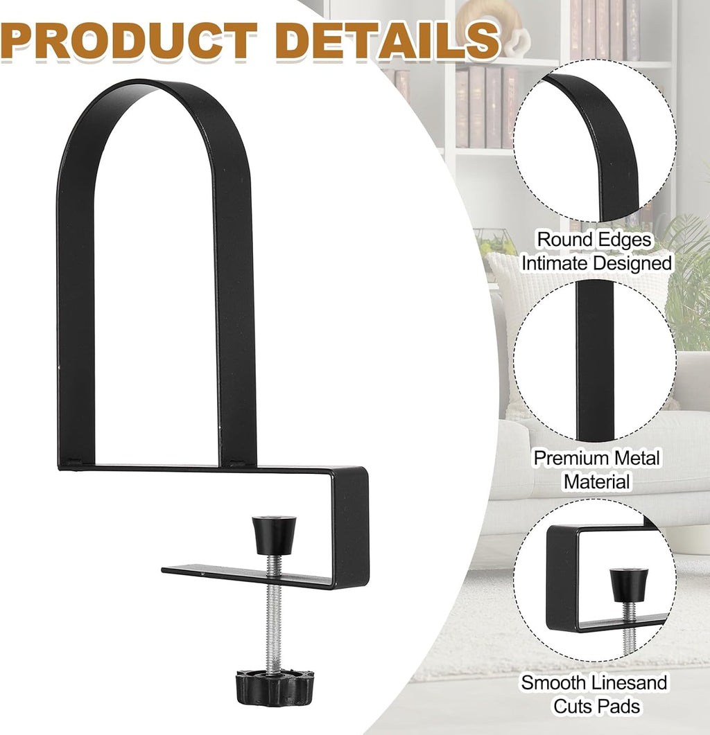 PATIKIL Adjustable Book Ends for Shelves Black 4 Pcs