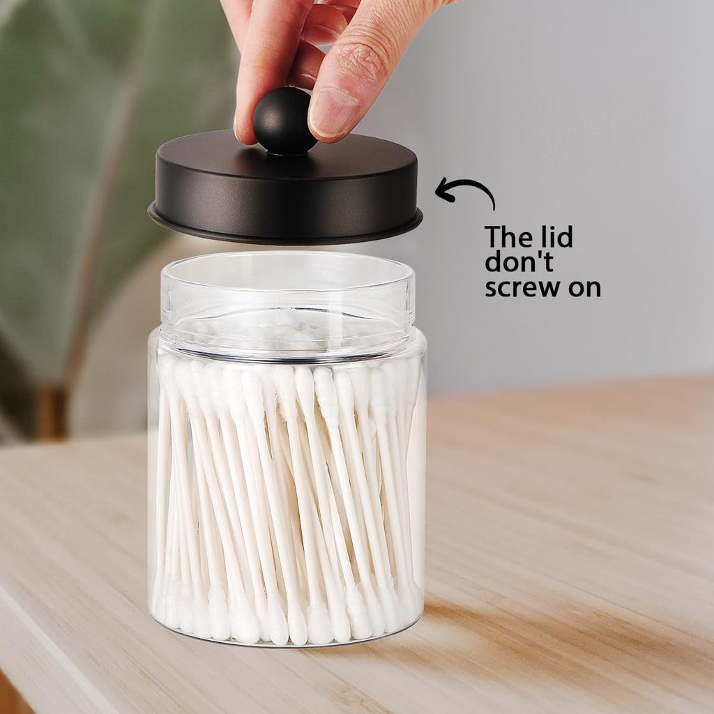 Amolliar Acrylic Apothecary Jar Bathroom Qtip Holder Bronze 4 Pack