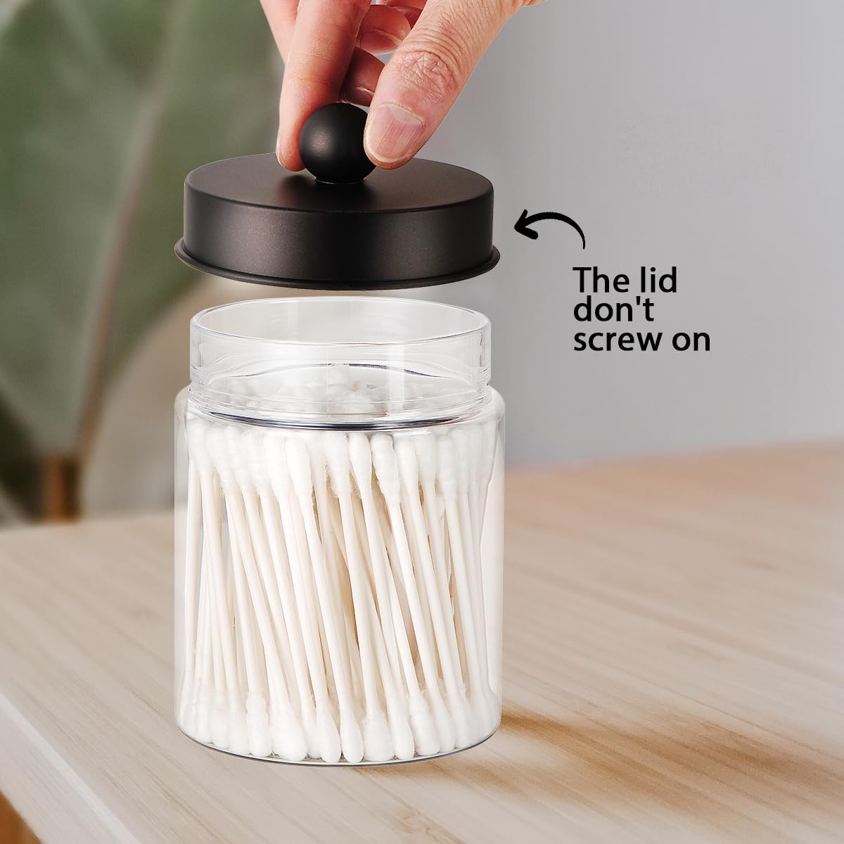 Amolliar Acrylic Apothecary Jar Bathroom Qtip Holder Bronze 4 Pack