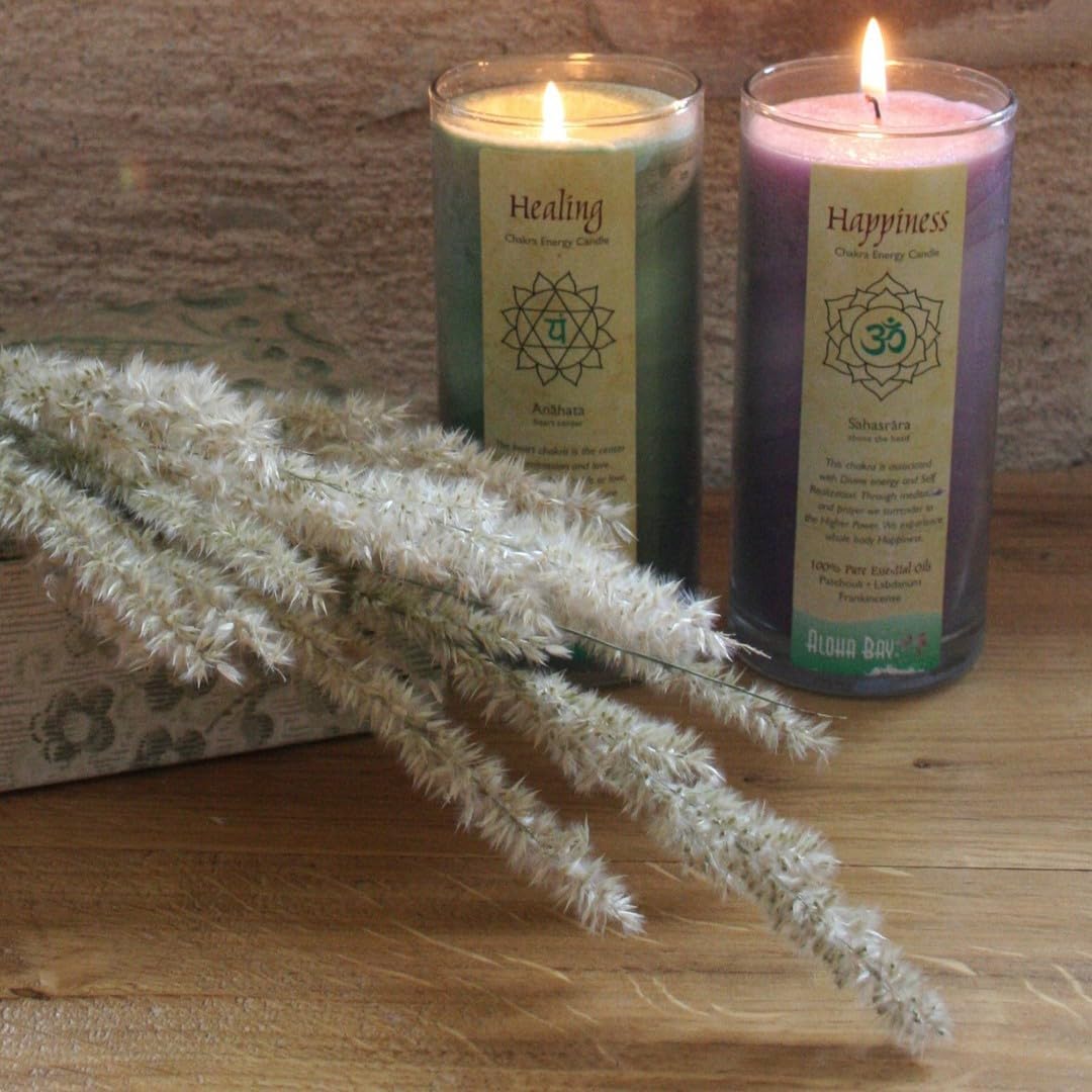 Chakra Jar Candle | Happiness | Patchouli Cedar Lavandin | 11 oz-60 hr