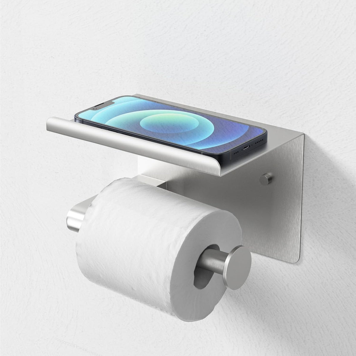 GLNLQ Brushed Nickel Toilet Paper Holder Wall Mount, Fits Mega Rolls Size
