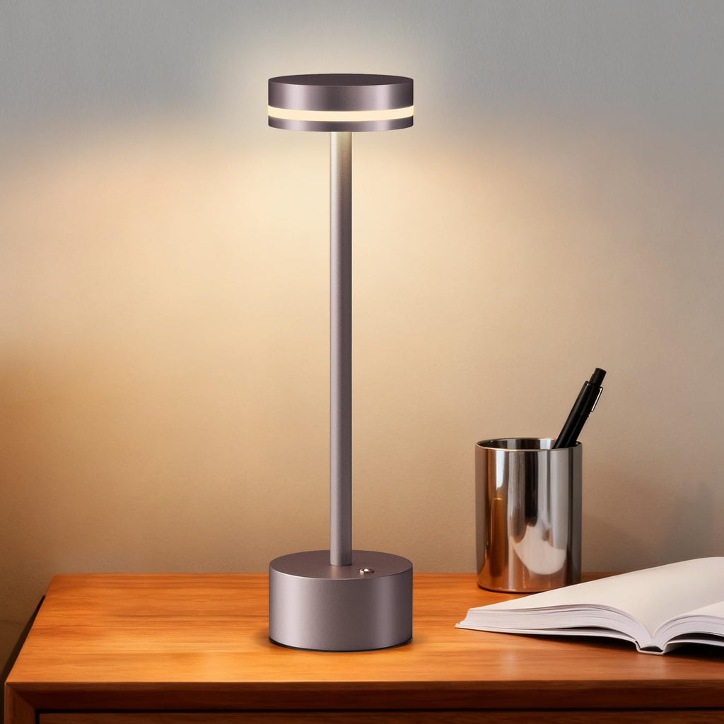 Rechargeable Cordless Table Lamp Brown Touch Control Dimmable