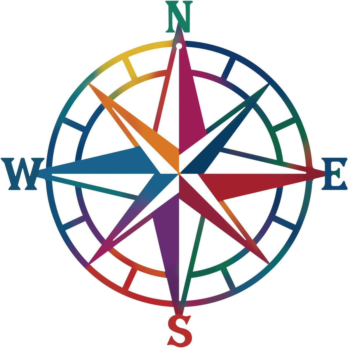 ESTART 11In Colorful Nautical Compass Metal Beach Theme Wall Hanging Decor