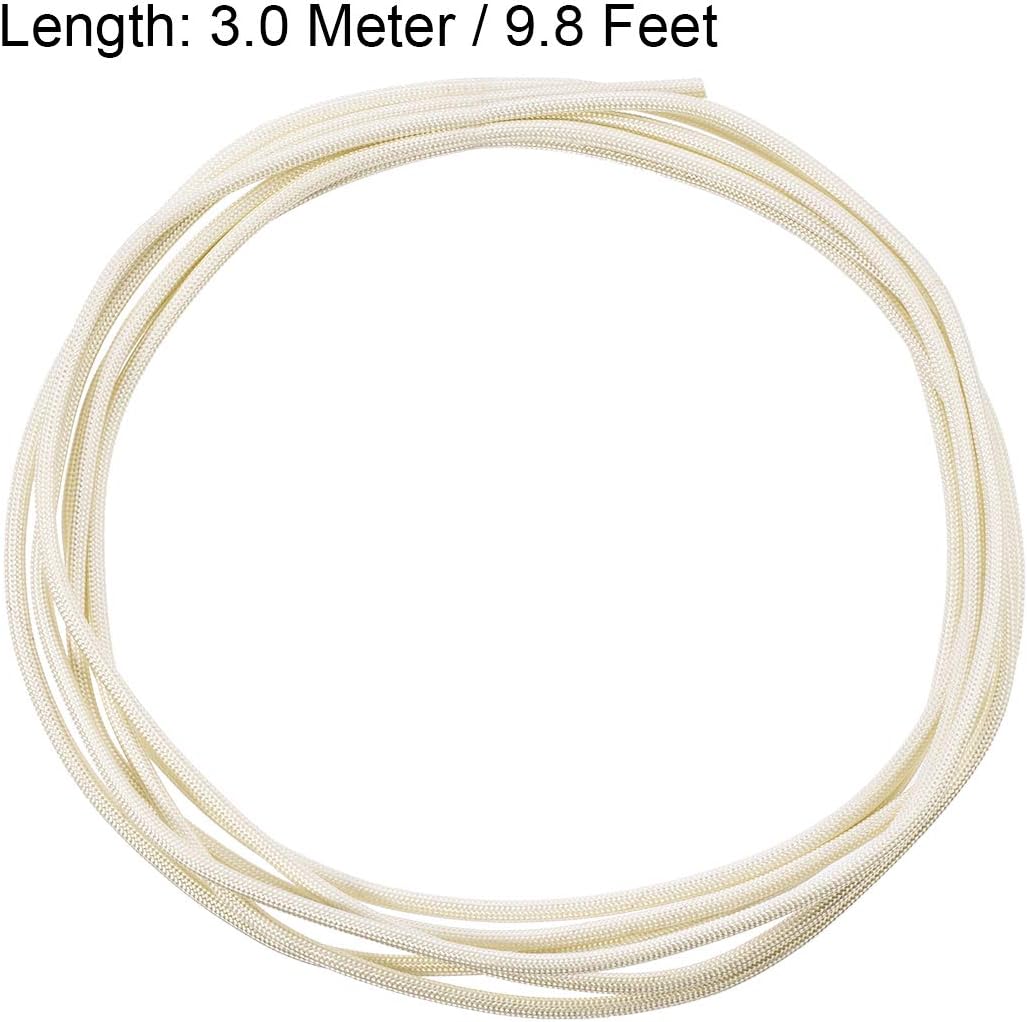 uxcell Insulation Braid Sleeving, 9.8Ft-2.5mm High TEMP Fiberglass Sleeve White