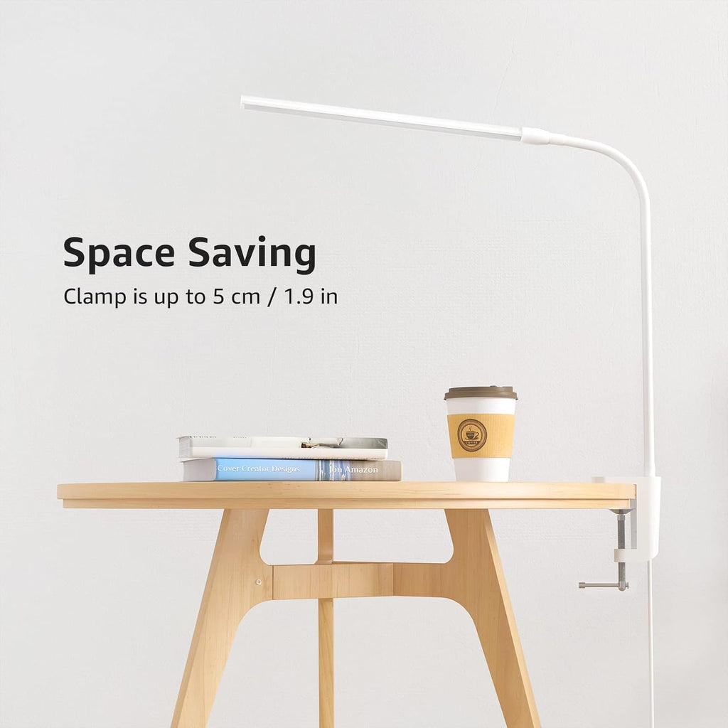 Lepro Small Desk Lamp with Clamp, LED Reading Lamps, 460LM, 5W, White