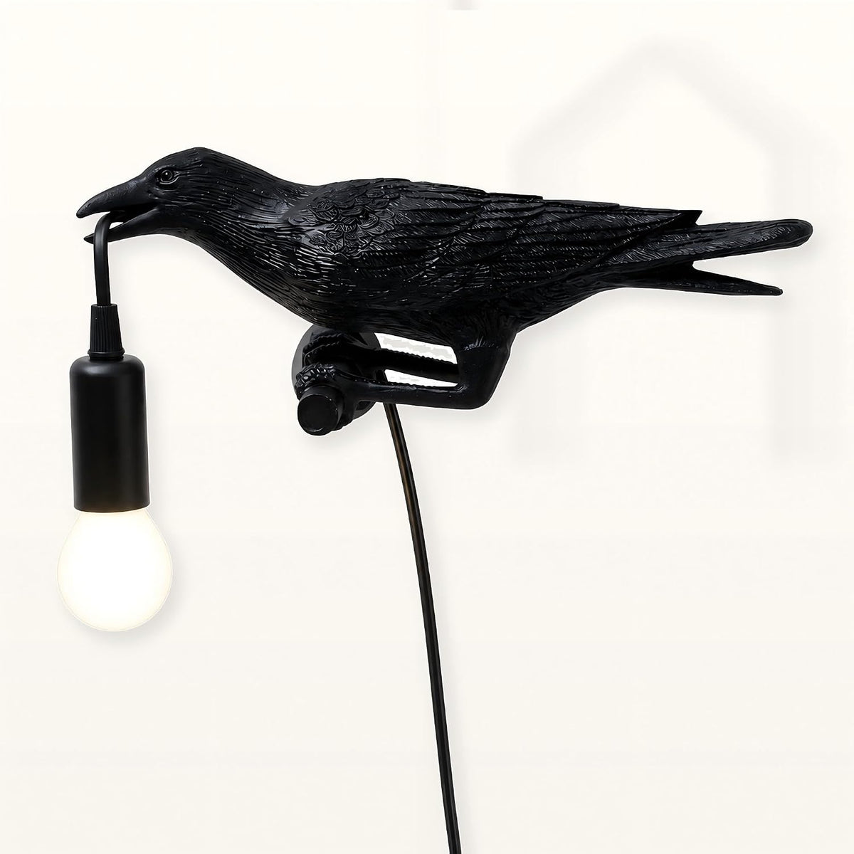 OVANUS Crow Wall Lamp Gothic Decor, Raven Sconce with Dimmable E12 Bulb