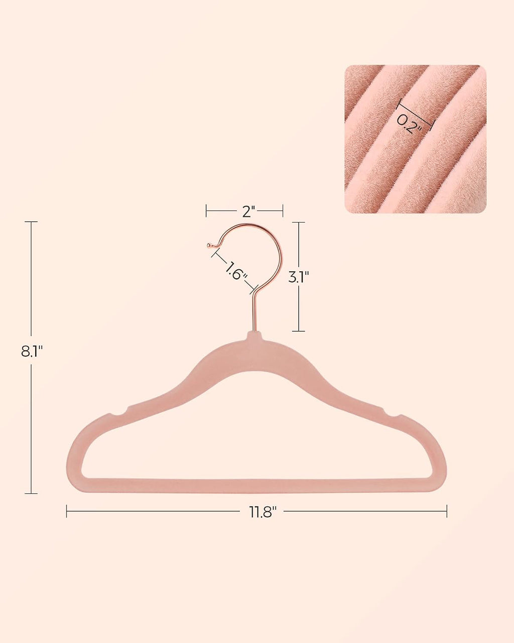 SONGMICS Baby Hangers 50 Pack, Velvet, Non-Slip, Space-Saving