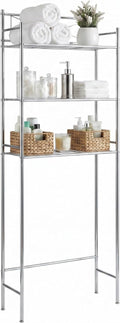 Honey-Can-Do Over-the-Toilet Bathroom Storage Shelf, Steel, Chrome, 3-Tier