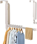 Over The Door Drying Rack, 2 Pack White Foldable Clothes Hanger Doors Hooks