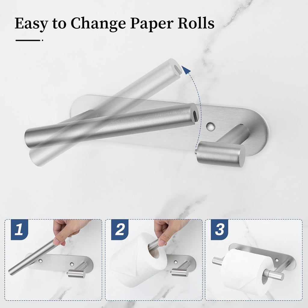 2 Pieces Brushed Nickel Toilet Paper Holder Wall Mount for Bathroom