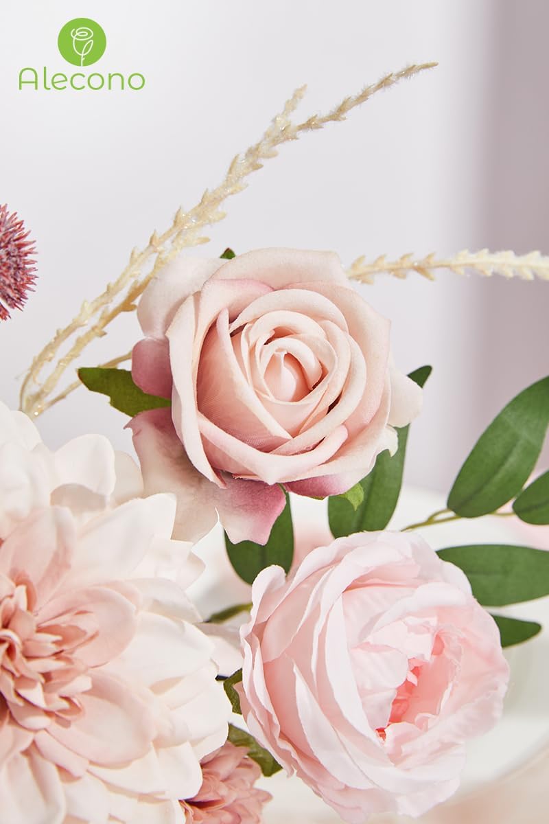 Alecono Dusty Pink Artificial Flowers, Set of 2