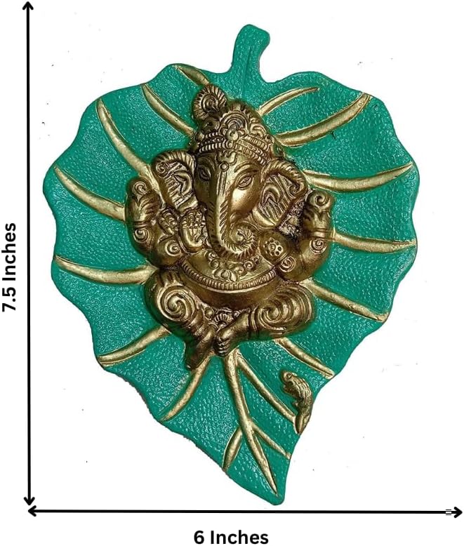 Craft Trade Metal Wall Decor - Living Room Metal Wall Hanging Show Pieces for Home Decor - Vastu Items for Home for Good Luck - 7.5x6 Inches - Light Green