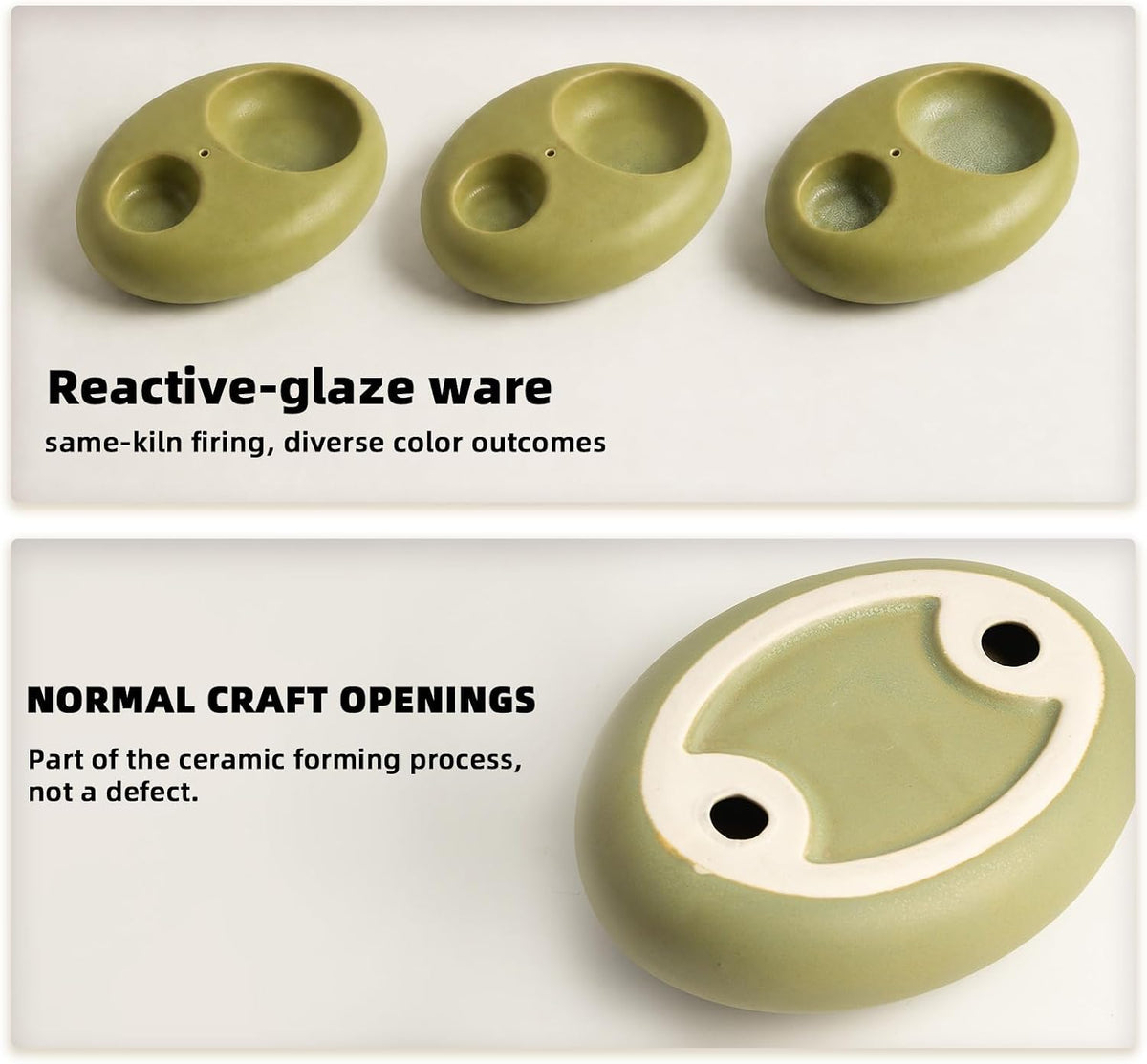 Pebble Ceramic Incense Holder 3-in-1 for Sage, Tea Lights & Sticks